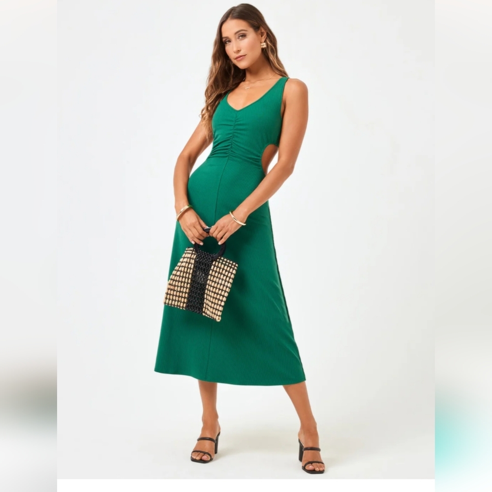 L-SPACE Margot dress in Emerald, XS